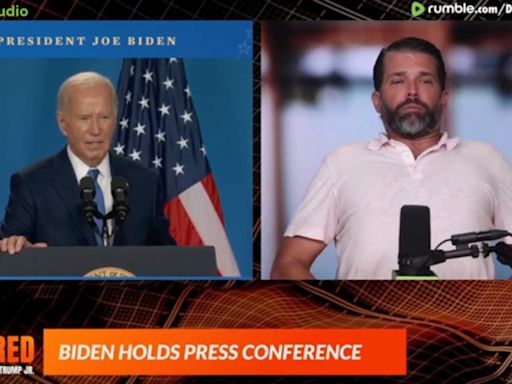 Don Jr bizarrely praises Biden’s press conference as ‘not too bad’