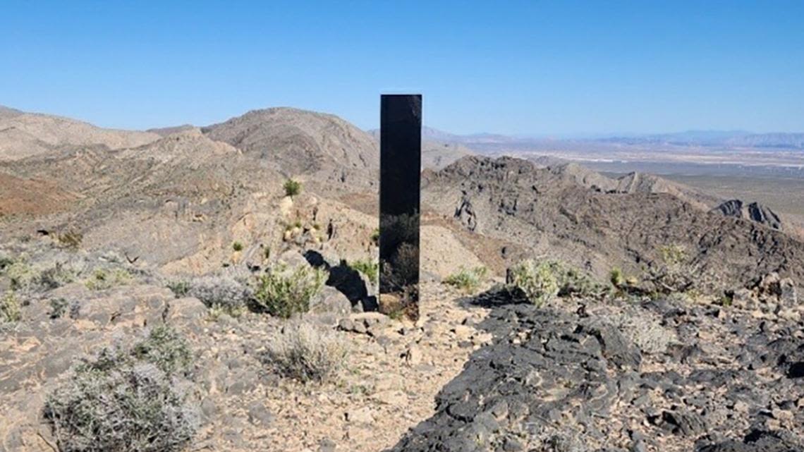 Gleaming monolith pops up in Nevada desert, the latest in a series of quickly vanishing structures