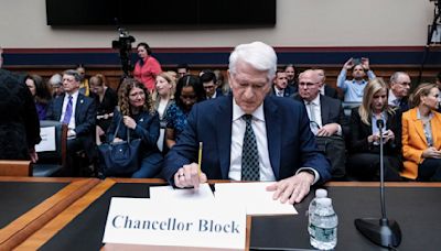 Gene Block, Chancellor, University of California, Los Angeles, arrives at a hearing called "Calling for Accountability: ...