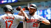 Santander batea par de jonrones y Orioles apalean a Mellizos 15-2