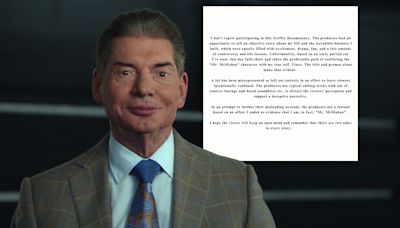 Vince McMahon breaks silence on ‘distorted’ Netflix doc with 170-word statement