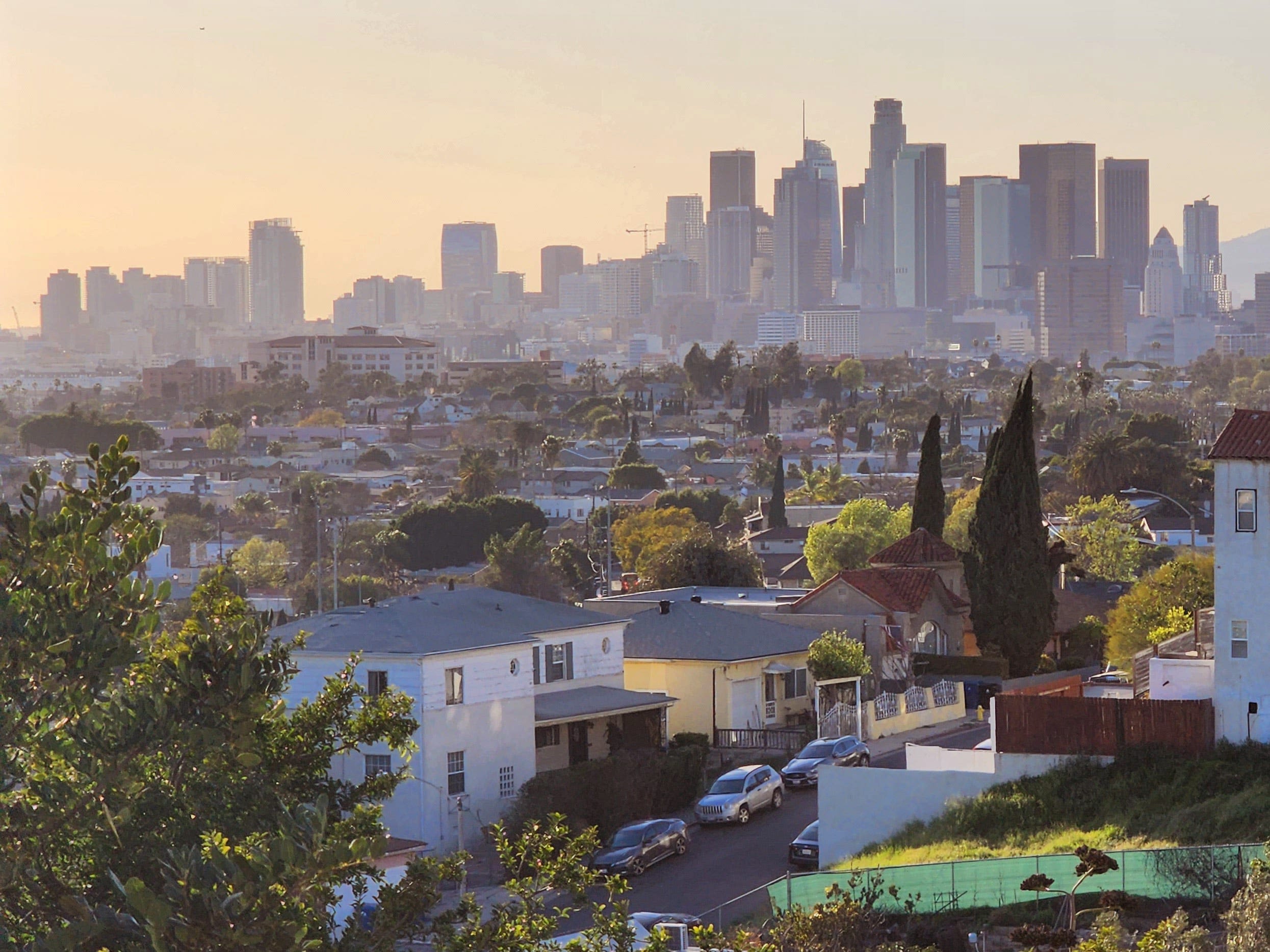 Downtown Los Angeles is bustling with new residents. Not so much with office workers, though.