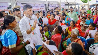 3rd visit this week, DK Shivakumar goes all out to woo voters in Karnataka’s Channapatna ahead of impending bypoll