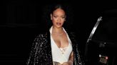 Pregnant Rihanna Sweetly Cradles Baby Bump as She Steps Out to Birthday Dinner with A$AP Rocky