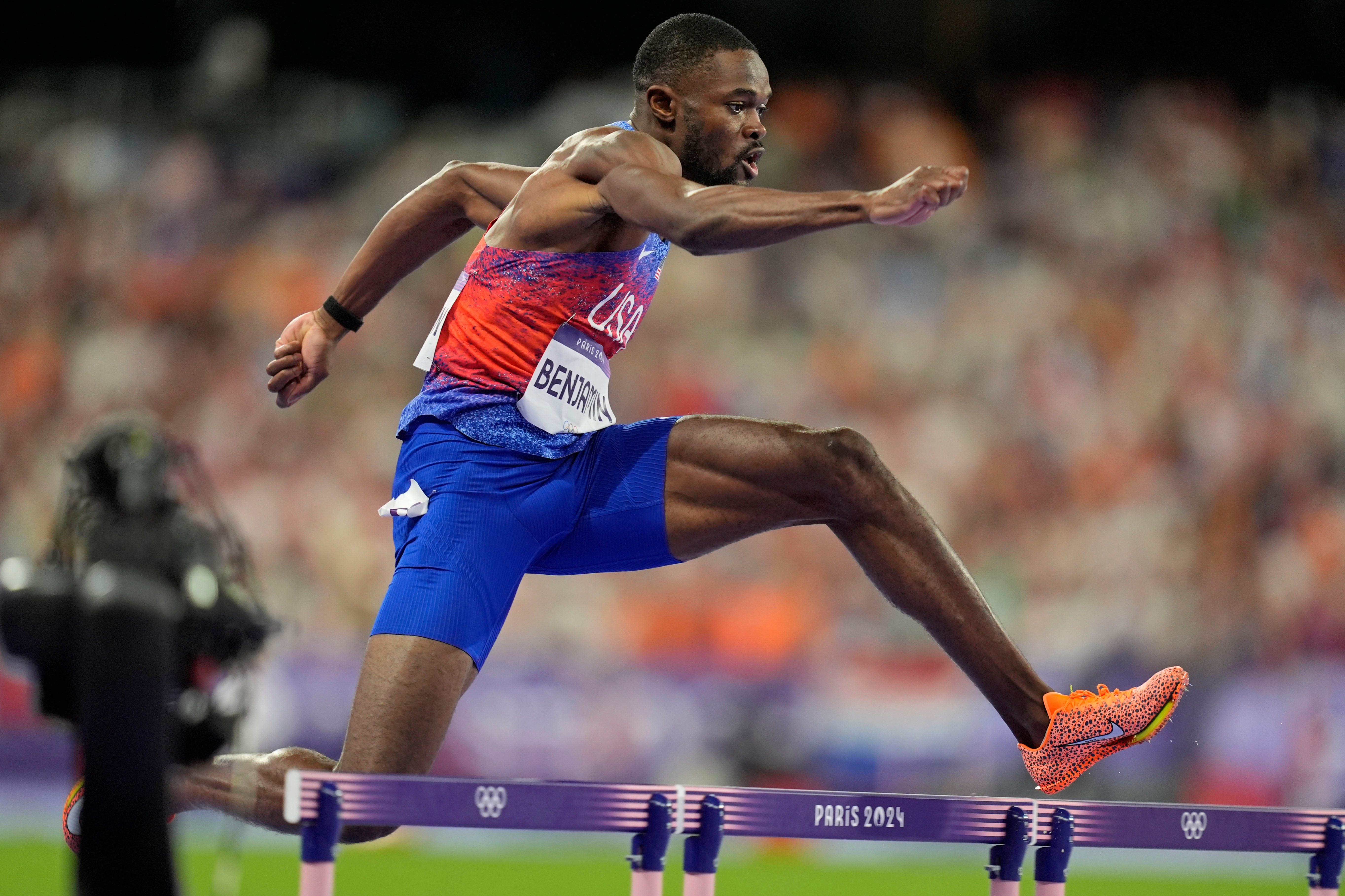 What are the top 10 times in the 400-meter hurdles? See where Rai Benjamin ranks