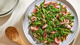 Asparagus salad with pickled spring onions is a peak-season delight