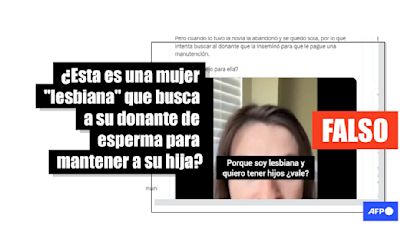 El vídeo de una mujer lesbiana que busca a su donante de esperma procede de una cuenta parodia