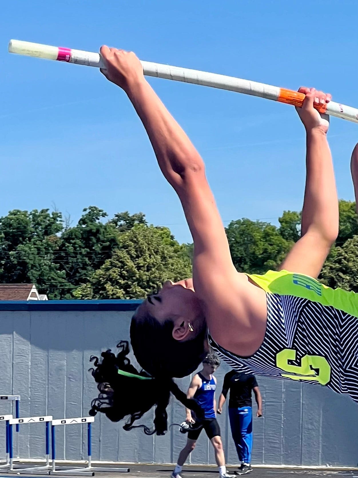 River Valley's Eva Moran gets a podium spot in D-II girls pole vaulting on Friday