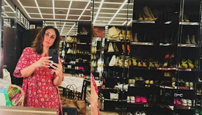 Kareena Kapoor gives fans a sneak peek into her shoe and bag collection in a mirror selfie, see pic