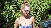 Behati Prinsloo Shows Off Baby Bump in Floral Dress While at Lunch With Adam Levine