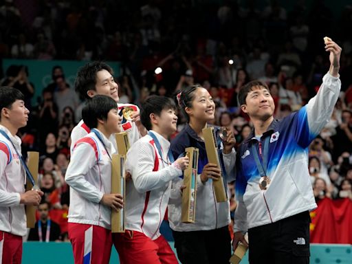 Paris Olympics 2024: North-South Korea podium selfie in table tennis mixed doubles event goes viral