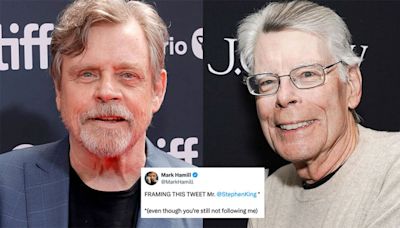 Mark Hamill posts gleeful pic of himself sat next to Stephen King, gets a wholesome response