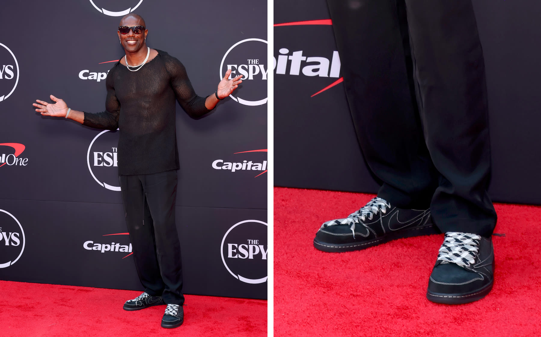 Terrell Owens Wears Travis Scott’s Air Jordan 1 Low ‘Phantom’ Sneaker to the ESPYs