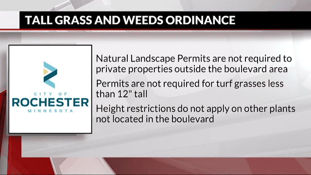 Rochester City Council approves changes to Tall Grass and Weeds Ordinance