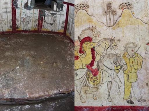 Unearthed Tang dynasty tomb shows mural of blond 'Westerner'