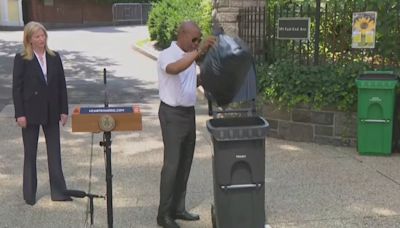 Watch: New York City mayor rolls out wheelie bin plan