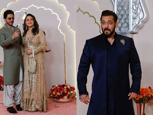 Shah Rukh Khan, Salman Khan arrive at Anant Ambani-Radhika Merchant's wedding, drip with swag on red carpet