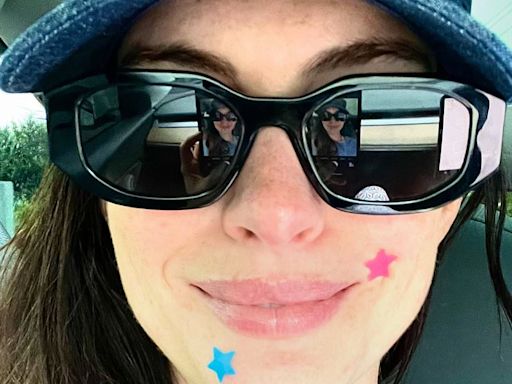 Anne Hathaway, 41, rocks pimple patches in makeup-free selfie