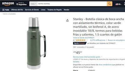 Cuánto cuesta el termo Stanley en EE.UU.: ¿conviene comprarlo y pagar el envío?