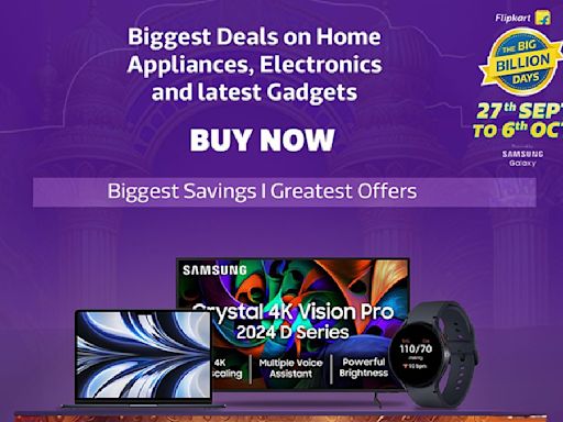 Flipkart Big Billion Days 2024 Sale: Best Deals on 4K TVs, Laptops, Accessories, Wearables, and More