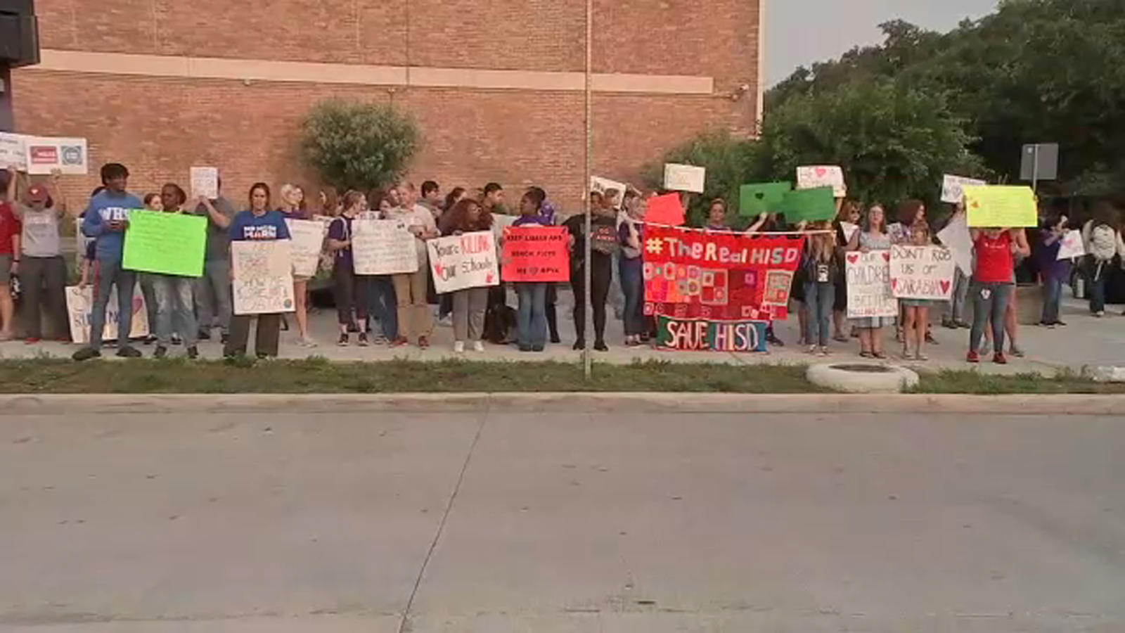 Parents protest layoffs of teachers, principals, and custodians at Houston ISD schools