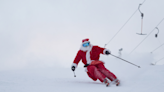 Santa Blows Away The Competition On Race Course At Utah Ski Resort