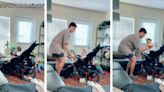 Mom switches baby to see if Dad notices and secretly films hilarious reaction