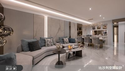 奢石與設計燈飾的精緻氣質，為60坪高級訂製私人豪宅，打造頂級生活享受