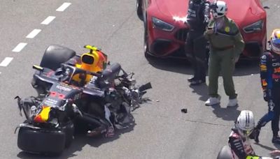 Caótico arranque de la Fórmula 1: Checo Pérez destrozó su auto tras un durísimo choque en la primera vuelta en Mónaco que provocó bandera roja
