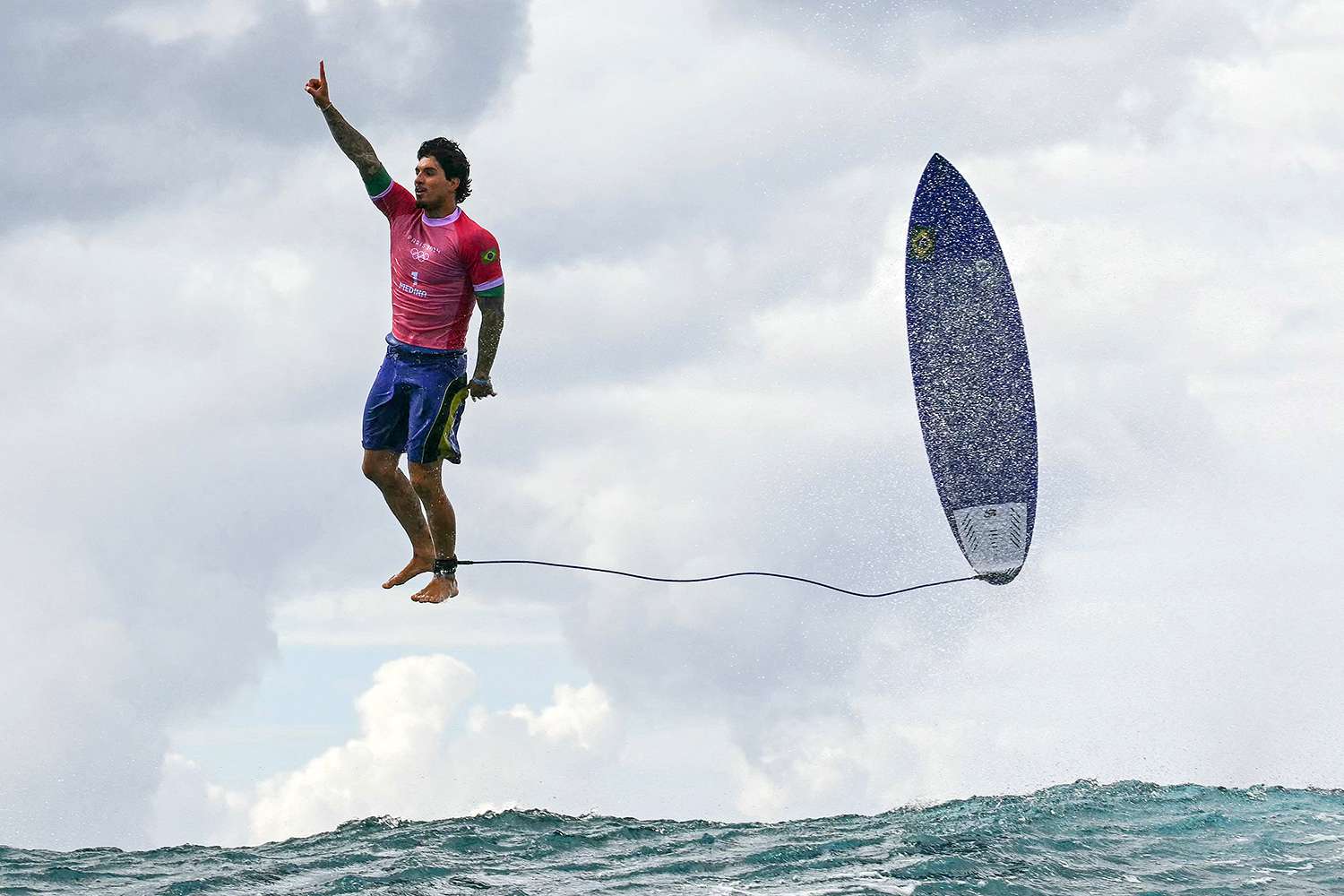 Surfer Gabriel Medina Appears to Float Mid-Air in Viral Photo Snapped at 2024 Summer Olympics