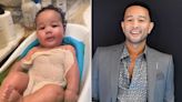 Chrissy Teigen's 3-Month-Old Son Wren Looks Just Like Dad John Legend as He Smiles and Giggles at Bath Time