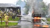 Blaze engulfs Whitesboro home and garage; no injuries reported