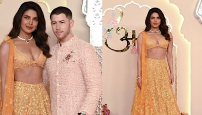 Priyanka Chopra and Nick Jonas Sparkle in Traditional Indian Attire for Anant Ambani and Radhika Merchant’s Wedding in Mumbai