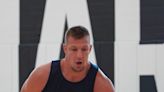 You know Gronk as a Patriots star, but watch him play basketball at Providence College