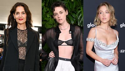 How Sydney Sweeney, Katie Holmes and More Stars Are Bringing Back Peekaboo Bra Trend