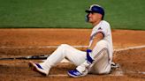 Rangers' Seager hit by pitch, exits with hurt shin