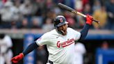 Batman: Guardians slugger Josh Naylor celebrates his homer by striking himself on the helmet