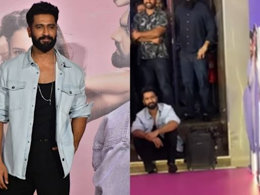 Vicky Kaushal sits on the stairs and waits patiently as Triptii Dimri is clicked; fans call him ‘humble’. Watch