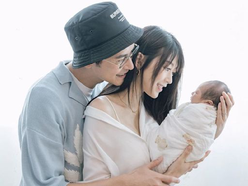Shiga Lin shares first photos as a family of three