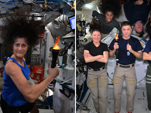 Watch: Sunita Williams passes the torch as Nasa astronauts hold Summer Olympics in space - Times of India