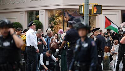 Multiple people arrested as heavy police presence and ring of steel around Met Gala after Gaza protests in New York