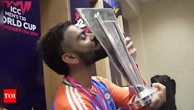 Watch: How the scenes unfolded inside the Indian dressing room after T20 World Cup win | Cricket News - Times of India