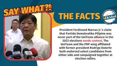 FACT CHECK: Marcos claim that PDP was ‘never part’ of UniTeam needs context