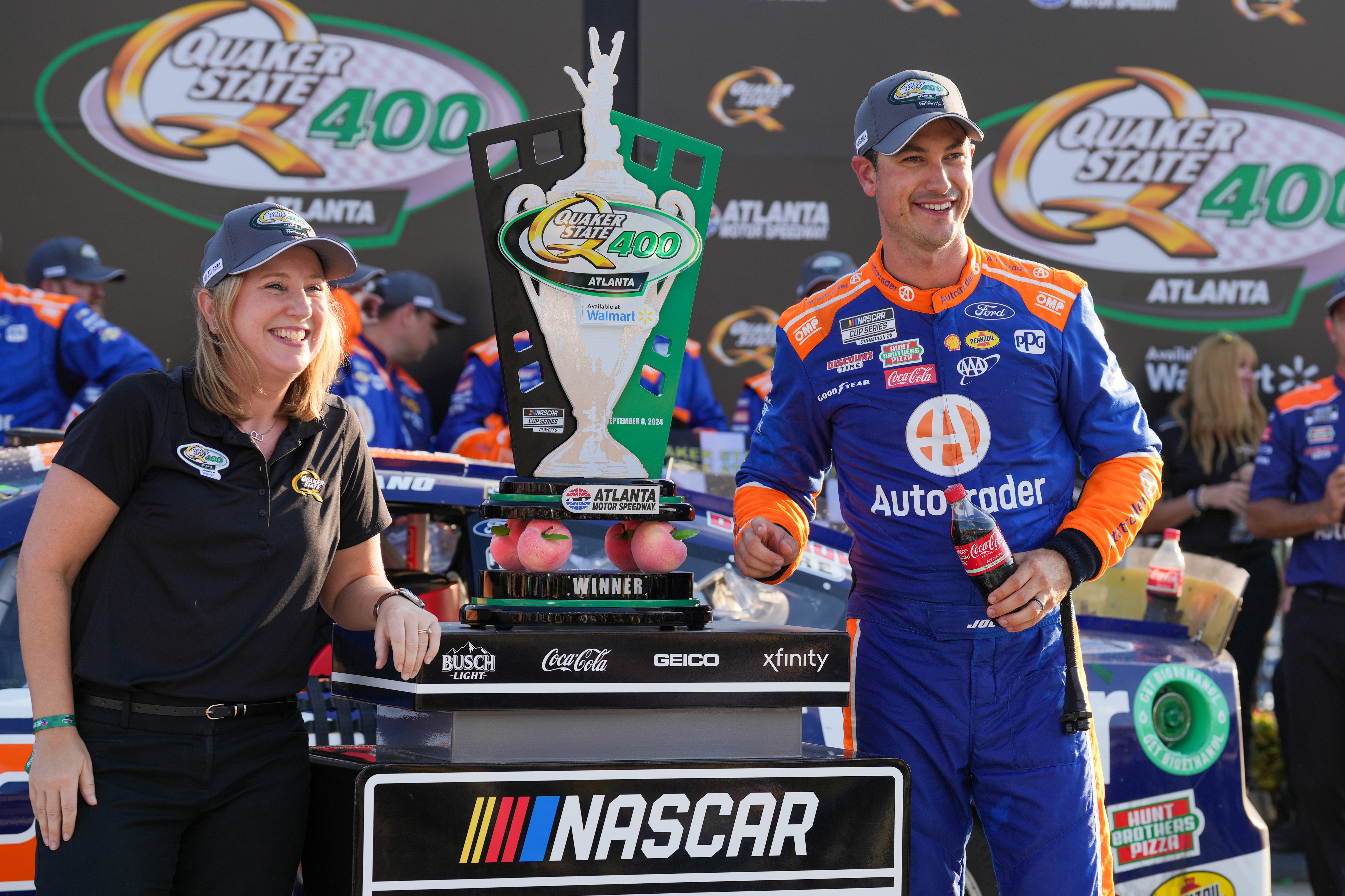 NASCAR playoffs open, Joey Logano wins Atlanta; Kyle Larson, Denny Hamlin tumble in standings