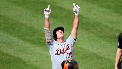 Parker Meadows saves Tigers' 4-3 win with leaping catch, Detroit moves into AL's 3rd wild-card spot