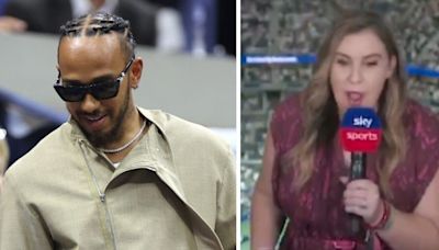 Sky Sports pundit screams and loses her mind as Lewis Hamilton attends US Open