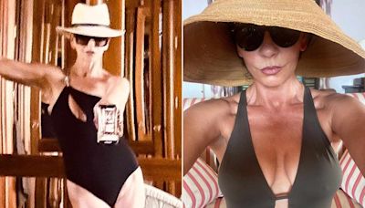Catherine Zeta-Jones, 54, Shows Off Her Curves in a Sexy Cutout One-Piece: ‘Caught Me Posing!’