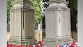 Bronze swords stolen from 100-year-old war memorial in act of ‘ brutal vandalism’