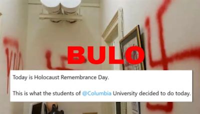 No, los manifestantes propalestinos de la Universidad de Columbia no han pintado estas esvásticas