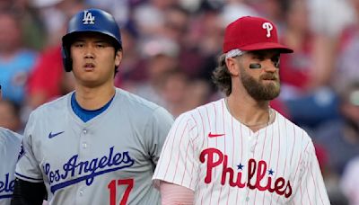 Phillies All-Star slugger Bryce Harper out against Dodgers with bruised left hand